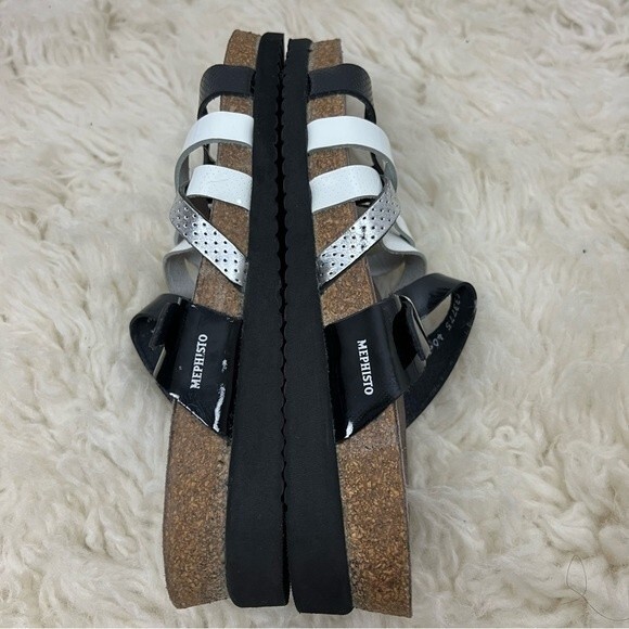 Huleda Gold Leather Multi Strap Slide Sandal | Walking On A  Mephisto Huleda Slide Sandals
